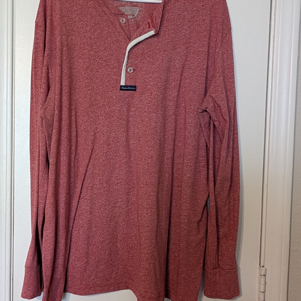 Lauren James Boyfriend Tee Henley Red